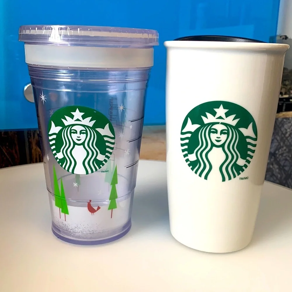 Starbucks 2011 pair/ hot & cold tumblers 16 oz ea